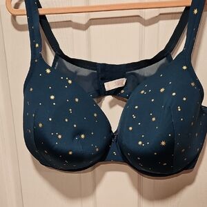 Cacique Teal Bra with Gold Star Print